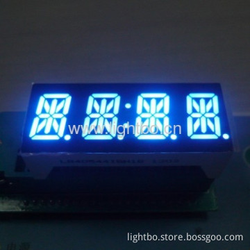 Ultra Blue Custom Design 0.54" 4-digit 14-segment Alphanumeric Led Displays With Package Dimensions 50.4 X21.15 X 15 Mm 